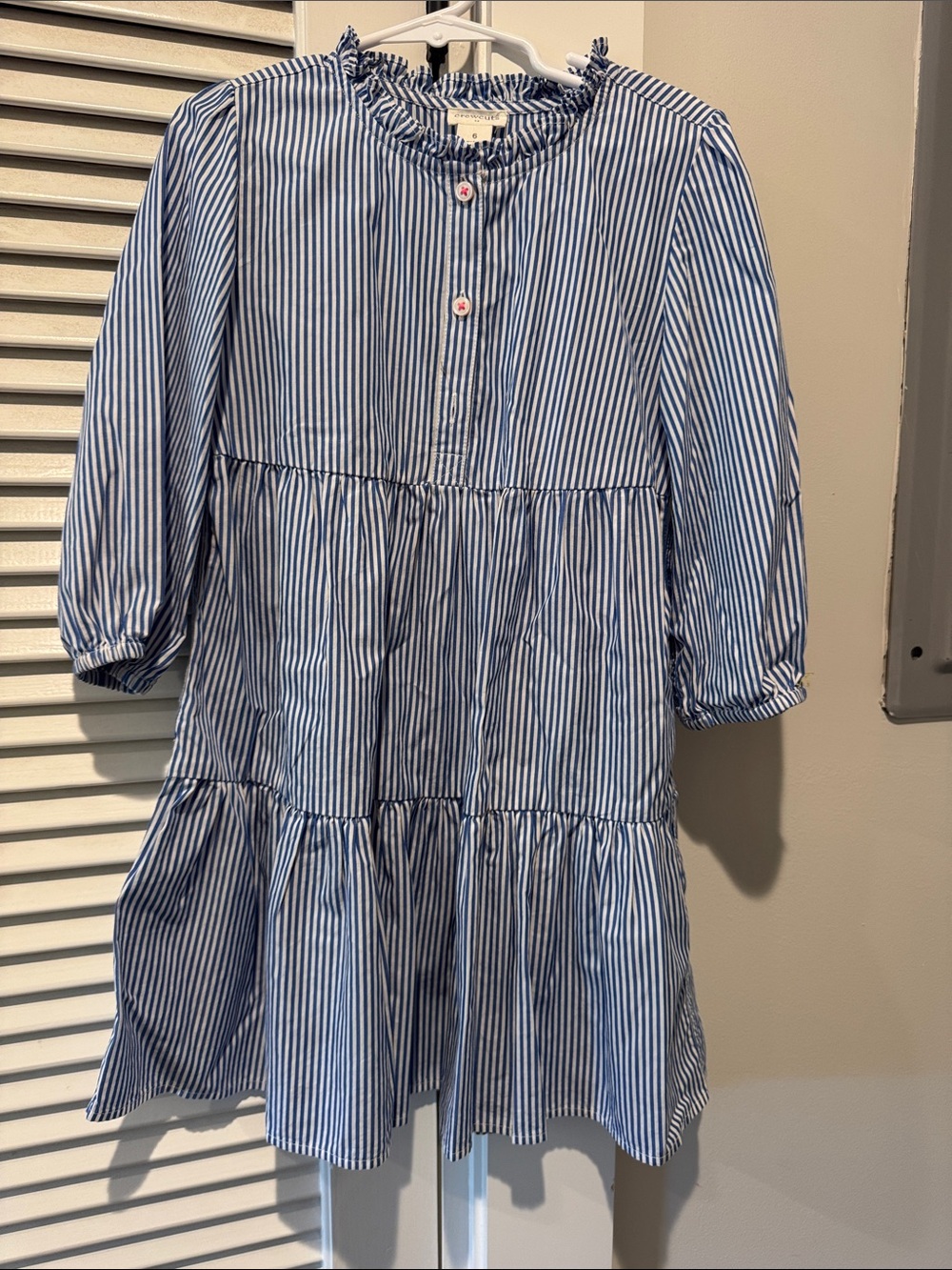 Crewcuts Blue & White Striped Tiered Dress Top